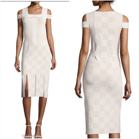 Opening Ceremony Cold-Shoulder Basketweave Sheath - Picture 3 of 8